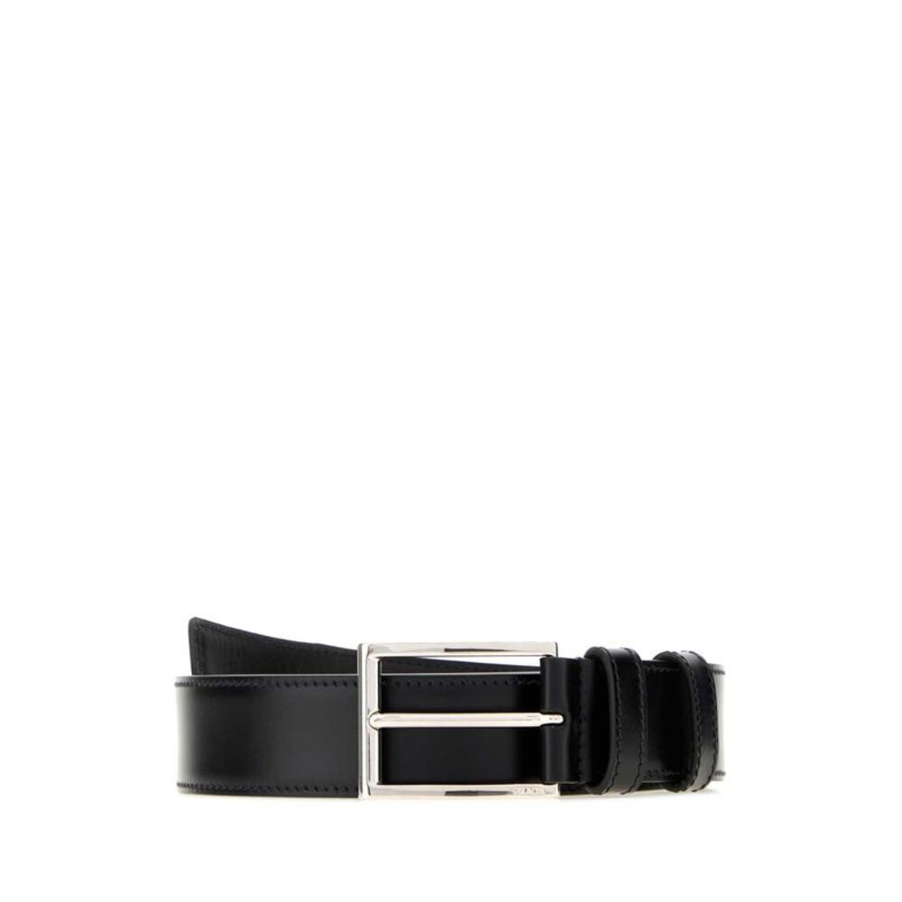 Prada Men Black Leather Belt